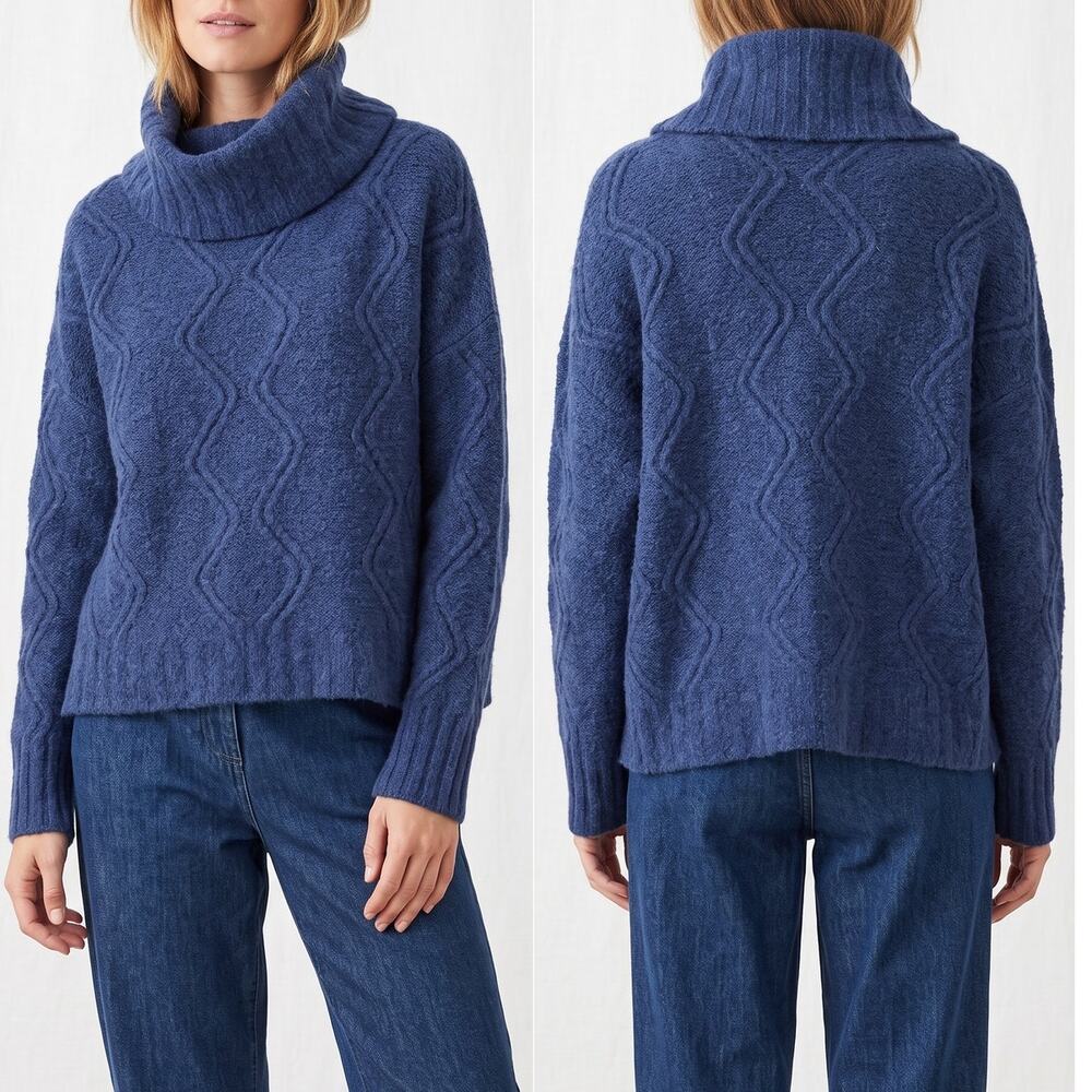 Nordstrom Signature Blue XL Cowl Neck Sweater Cashmere Blend